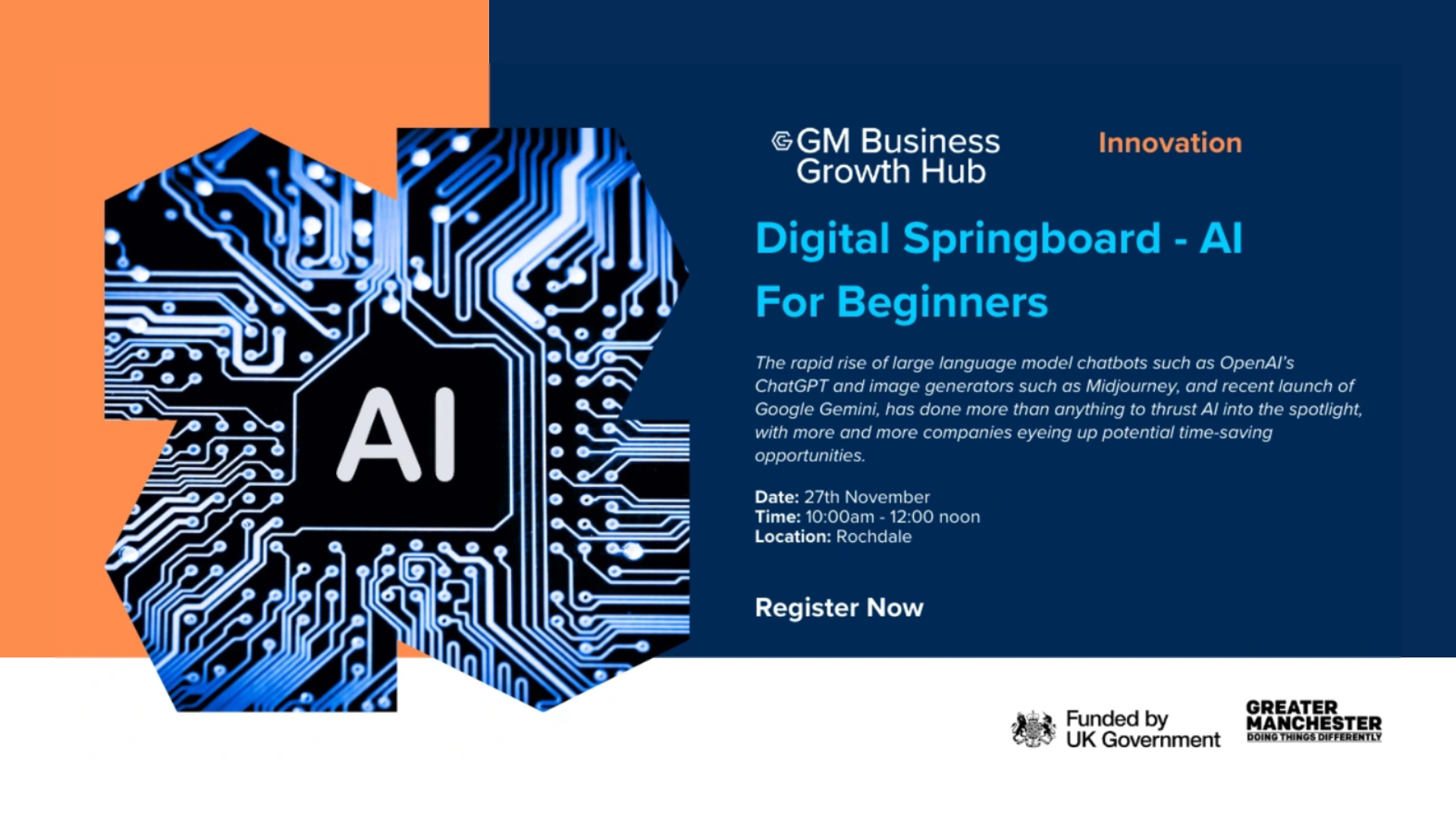 Digital Springboard - AI For Beginners - Wednesday 27th November - 10:00am - 12:00pm